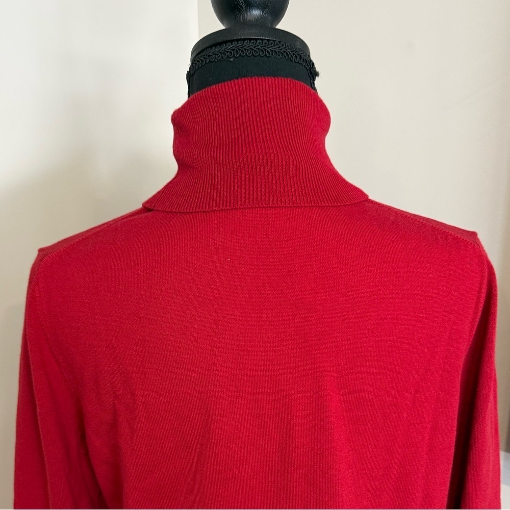 Talbots Red Knit Turtleneck Sweater - Picture 3 of 8